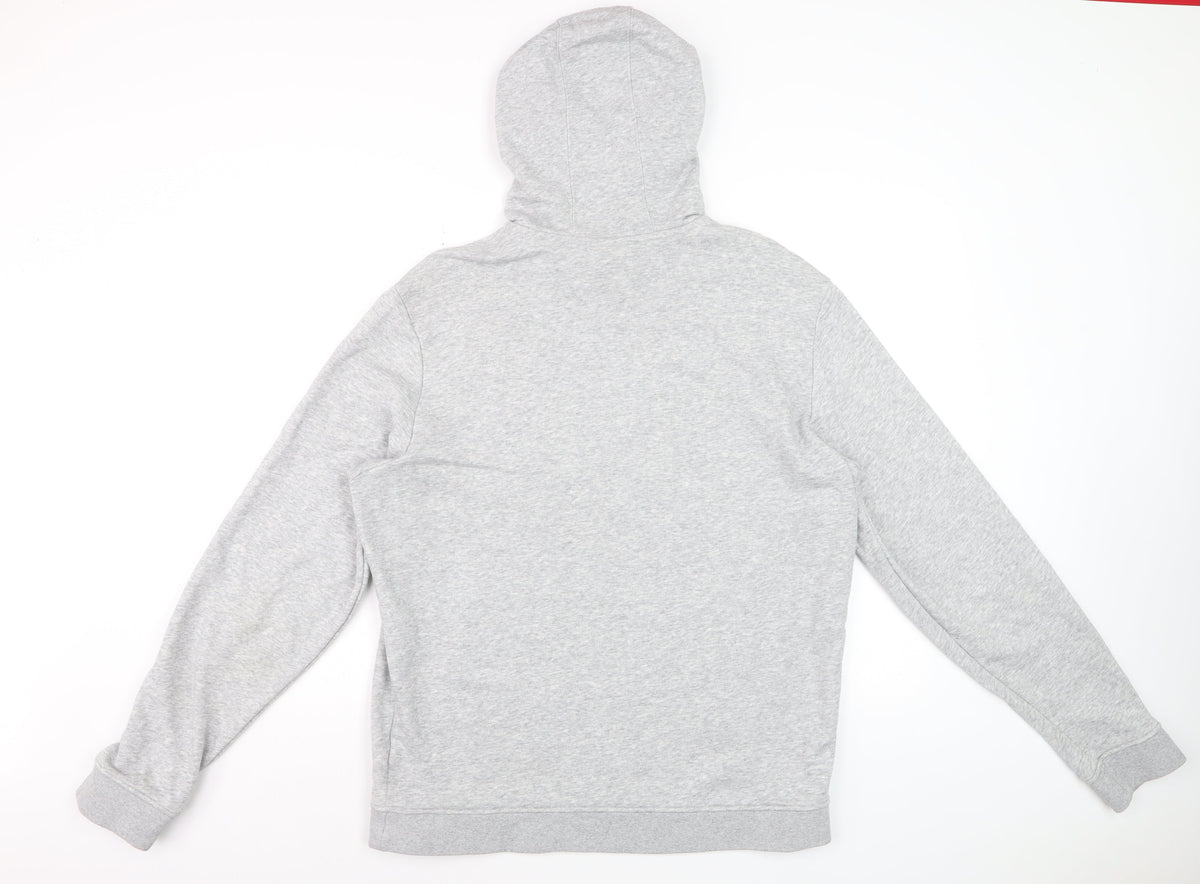 Lacoste Men’s Grey L Pullover Hoodie Crocodile Logo Graphic