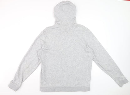 Lacoste Men’s Grey L Pullover Hoodie Crocodile Logo Graphic