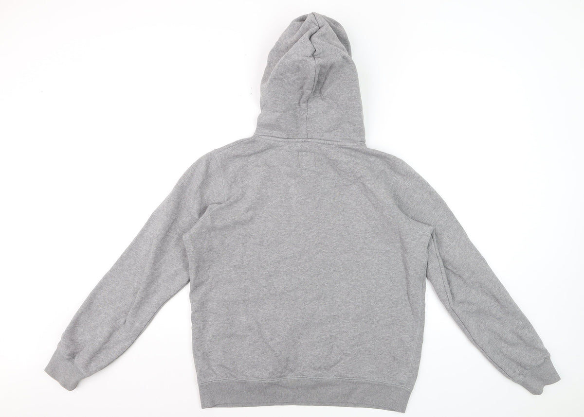 Jack Wills Women’s Grey Logo Pullover Hoodie UK 12 Cotton Blend