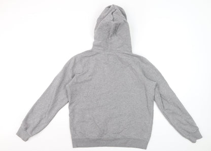 Jack Wills Women’s Grey Logo Pullover Hoodie UK 12 Cotton Blend