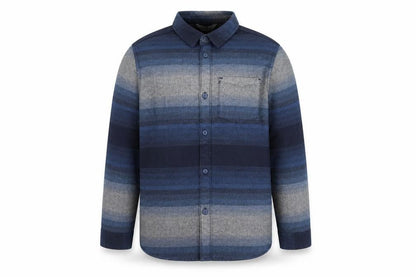 Marks and Spencer Boys Blue Striped Button-Up Shirt 7-8 Years Long Sleeve