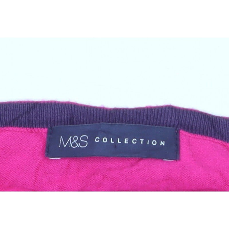 M&S Collection Women’s Pink Button Cardigan UK 10 Lightweight Knit
