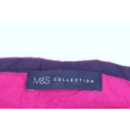 M&S Collection Women’s Pink Button Cardigan UK 10 Lightweight Knit