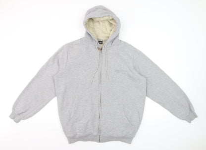 Cotton Traders Men’s Grey M Full Zip Hooded Sherpa Lined Hoodie