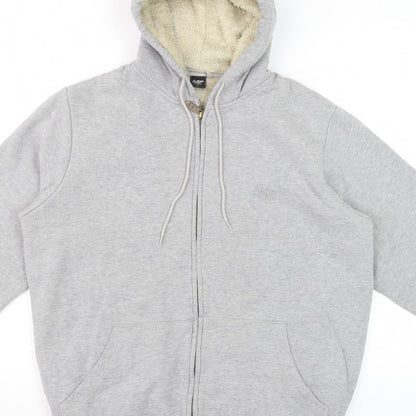 Cotton Traders Men’s Grey M Full Zip Hooded Sherpa Lined Hoodie