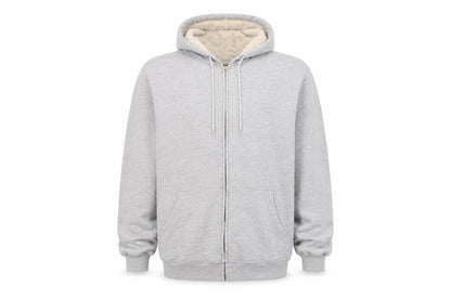 Cotton Traders Men’s Grey M Full Zip Hooded Sherpa Lined Hoodie