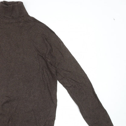 Scotch & Soda Men Brown M Roll Neck Cotton Cashmere Knit Pullover Jumper