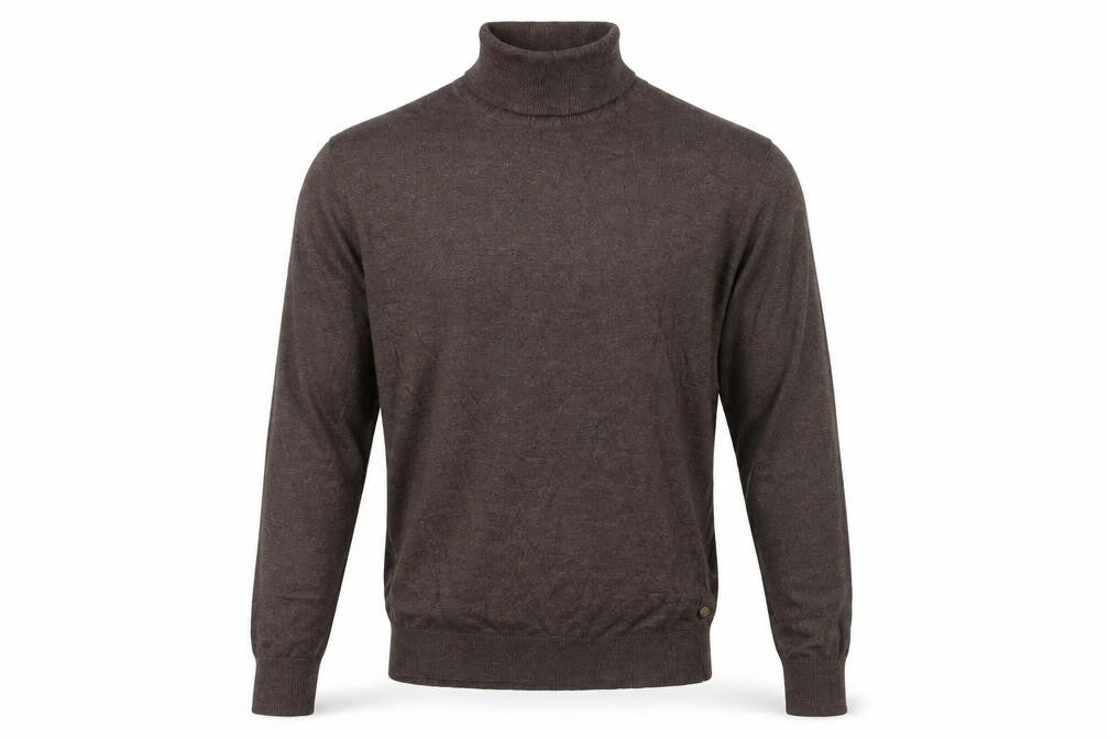 Scotch & Soda Men Brown M Roll Neck Cotton Cashmere Knit Pullover Jumper