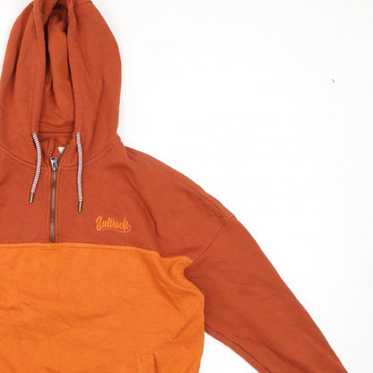 Saltrock Men’s Orange M 1/4 Zip Hooded Pullover Sweatshirt