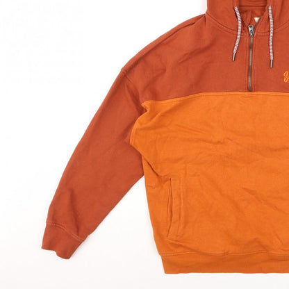 Saltrock Men’s Orange M 1/4 Zip Hooded Pullover Sweatshirt