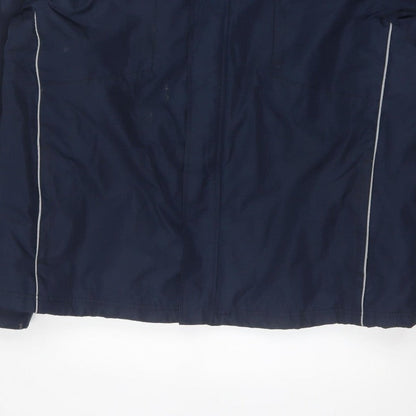 Slazenger Men’s Blue XL Hooded Reflective Full Zip Windbreaker Jacket