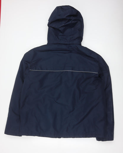 Slazenger Men’s Blue XL Hooded Reflective Full Zip Windbreaker Jacket