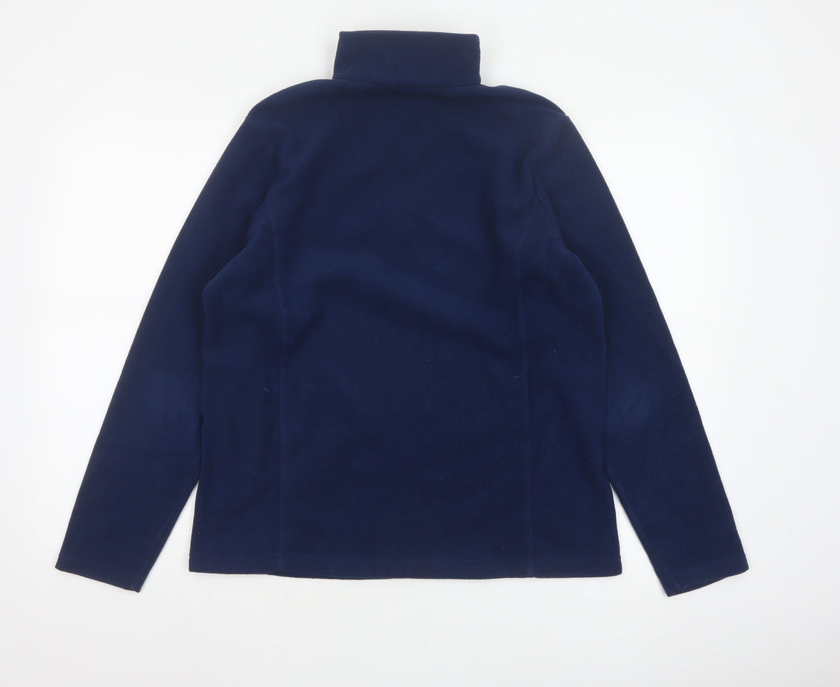 Lands' End Men's Blue M 1/4 Zip Fleece High Neck Sweatshirt