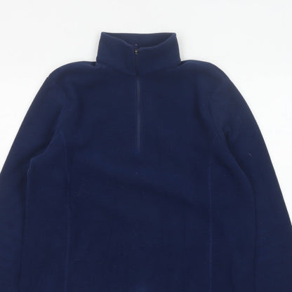Lands' End Men's Blue M 1/4 Zip Fleece High Neck Sweatshirt