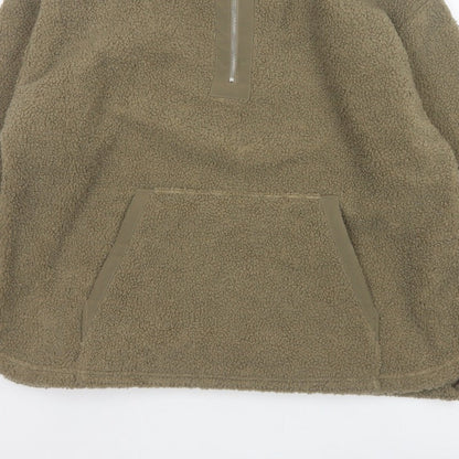 George Men’s Green L Sherpa Fleece 1/4 Zip Pullover Sweatshirt