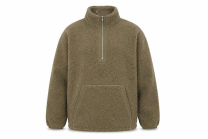 George Men’s Green L Sherpa Fleece 1/4 Zip Pullover Sweatshirt