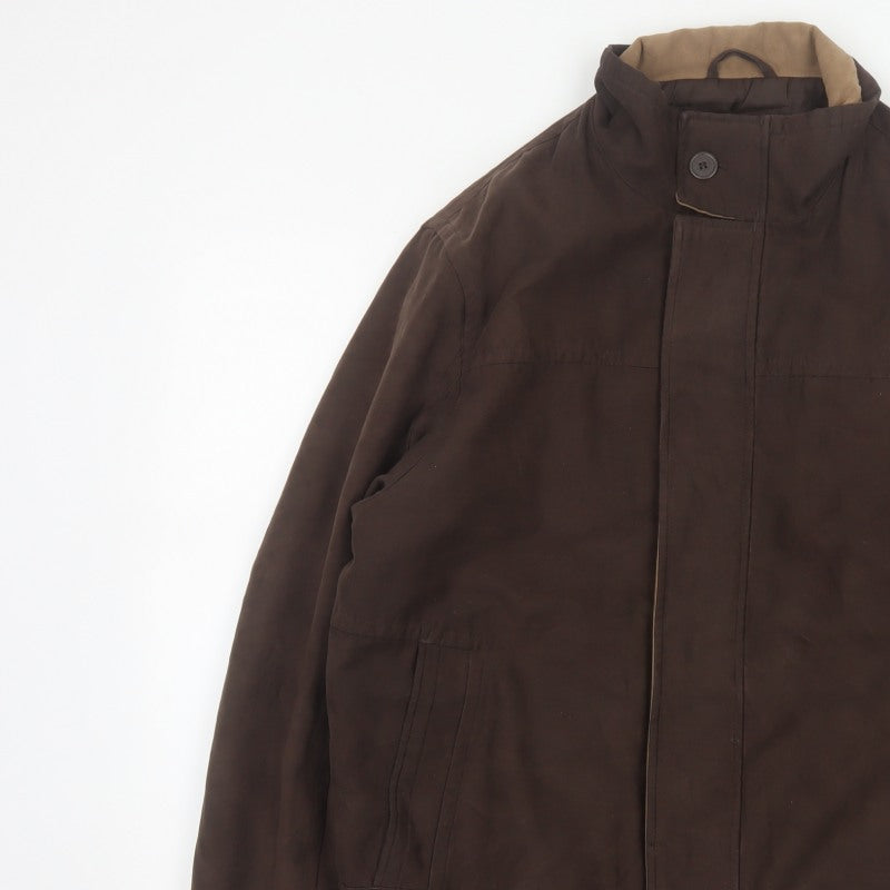 Bhs Women’s Brown Medium Basic Jacket Full Zip Lined Collared