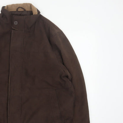 Bhs Women’s Brown Medium Basic Jacket Full Zip Lined Collared