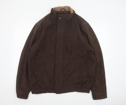 Bhs Women’s Brown Medium Basic Jacket Full Zip Lined Collared