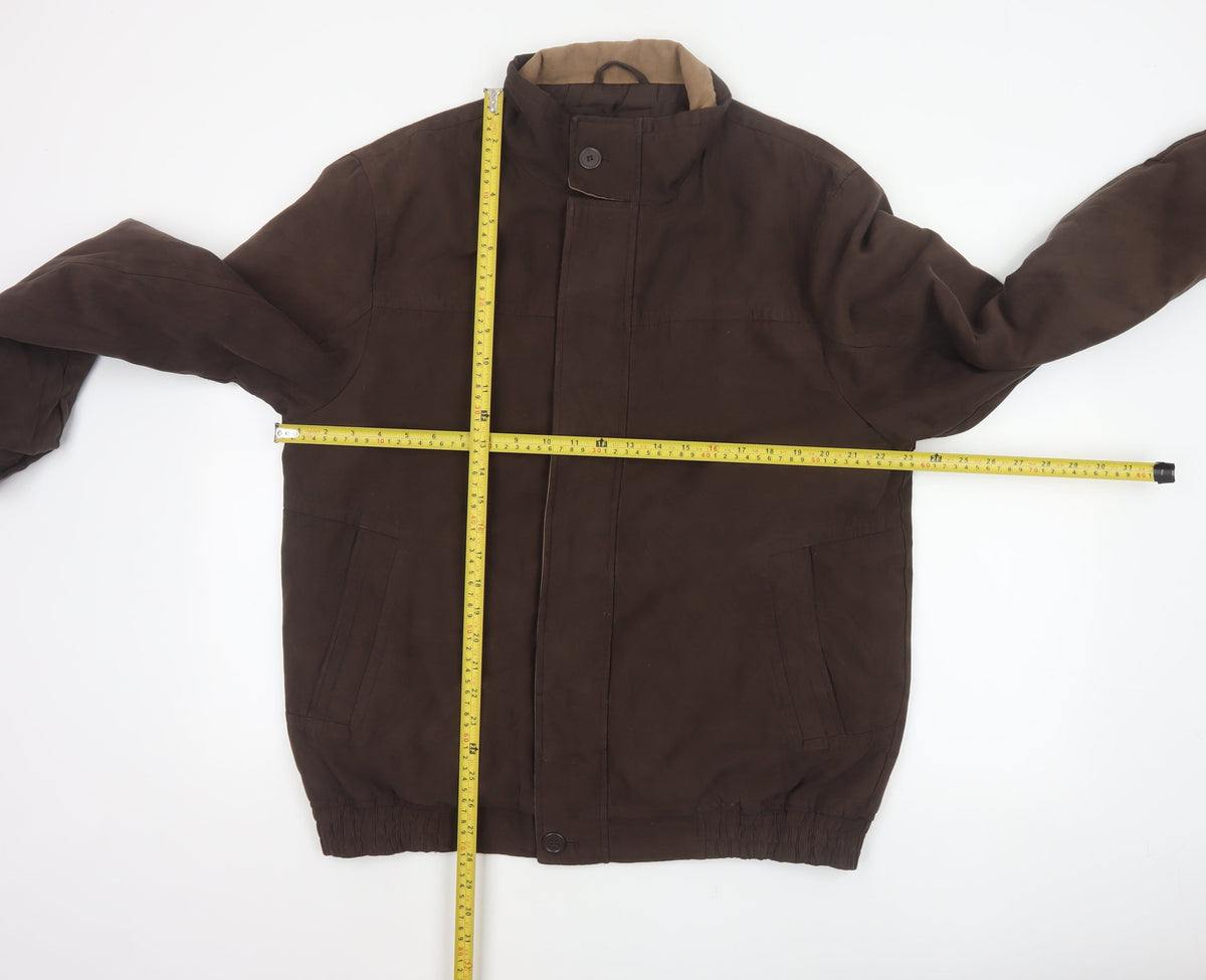 Bhs Women’s Brown Medium Basic Jacket Full Zip Lined Collared