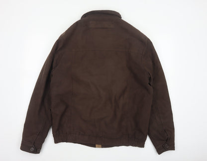 Bhs Women’s Brown Medium Basic Jacket Full Zip Lined Collared