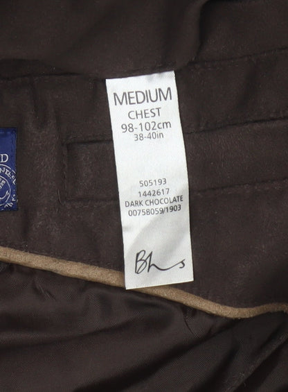 Bhs Women’s Brown Medium Basic Jacket Full Zip Lined Collared