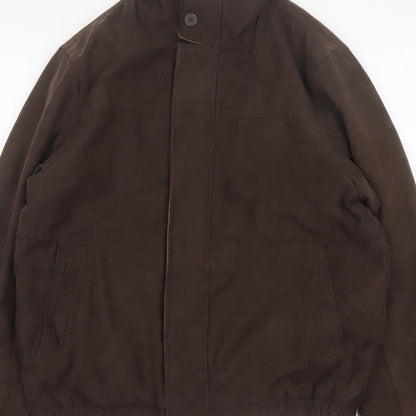 Bhs Women’s Brown Medium Basic Jacket Full Zip Lined Collared