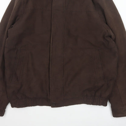 Bhs Women’s Brown Medium Basic Jacket Full Zip Lined Collared