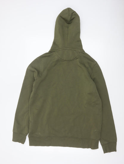 GANT Men’s Green L Pullover Hoodie Logo Kangaroo Pocket