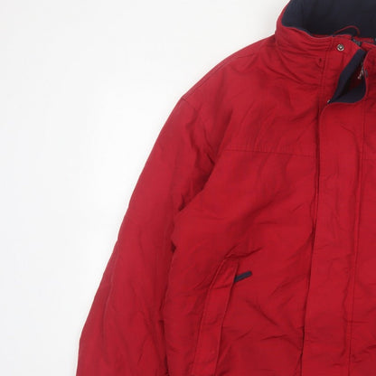 Maine New England Men’s Red Small Nylon Insulated Zip Jacket