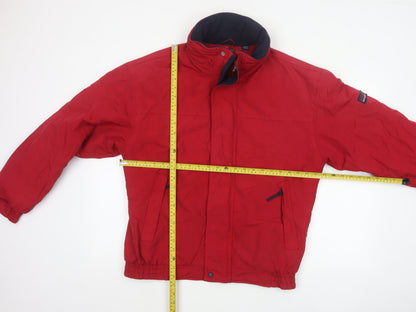 Maine New England Men’s Red Small Nylon Insulated Zip Jacket