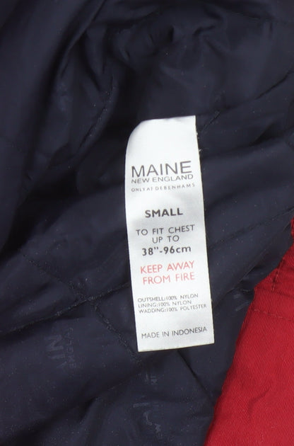 Maine New England Men’s Red Small Nylon Insulated Zip Jacket