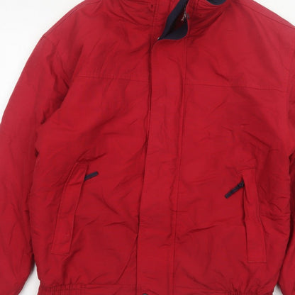 Maine New England Men’s Red Small Nylon Insulated Zip Jacket