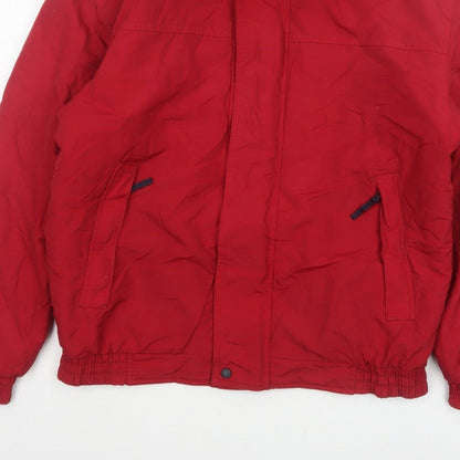 Maine New England Men’s Red Small Nylon Insulated Zip Jacket