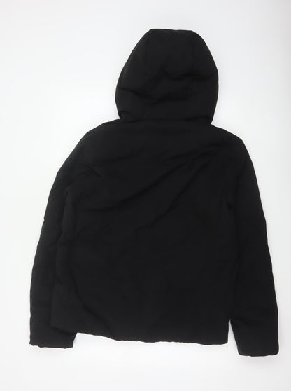 Uniqlo Women Black S Hooded Down Puffer Jacket Windproof