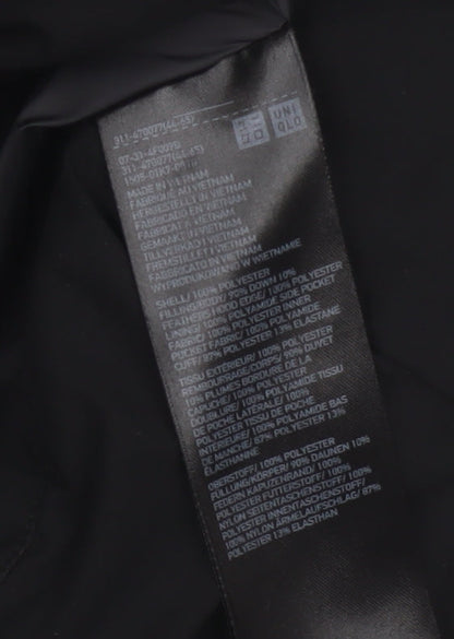 Uniqlo Women Black S Hooded Down Puffer Jacket Windproof