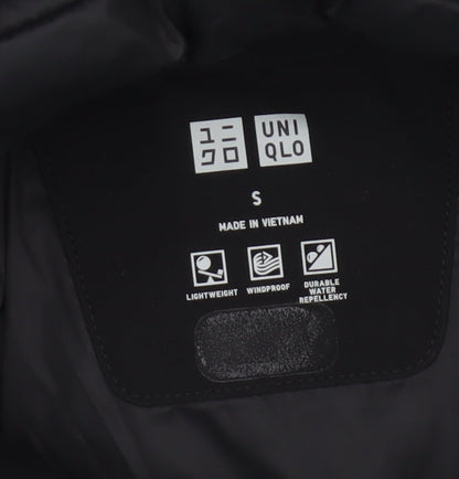 Uniqlo Women Black S Hooded Down Puffer Jacket Windproof