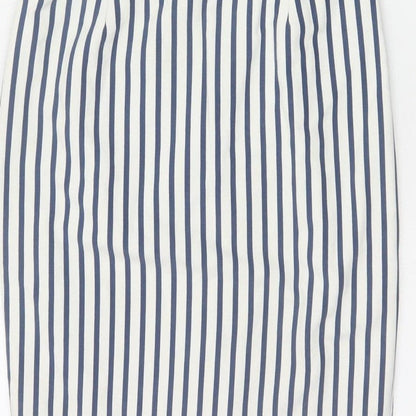 Oasis Women’s Blue White Striped UK 10 Pencil Knee Length Dress