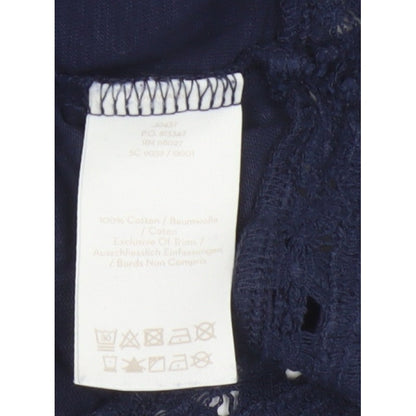Boden Women’s Navy Blue UK 10 Cotton Sheath Knee Dress Embroidered