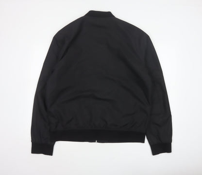River Island Men’s Black XL Bomber Jacket Full Zip Lined