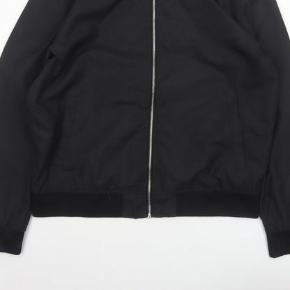 River Island Men’s Black XL Bomber Jacket Full Zip Lined