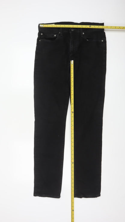 Levi's Premium Men’s Black W34 L34 511 Slim Stretch Jeans