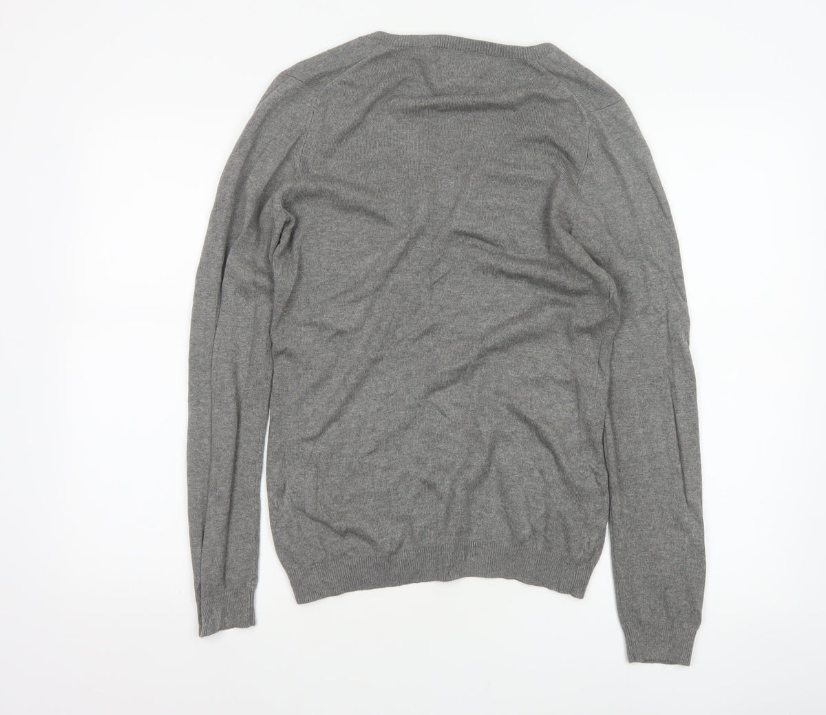 Marks and Spencer Women Grey UK 12 Cashmere Angora V-Neck Jumper