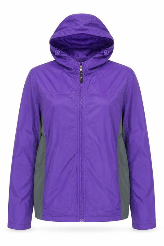 5 Apparel Women’s Purple M Hooded Full Zip Windbreaker Jacket