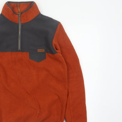 Gandys Men’s Orange Black XS 1/2 Zip Fleece Pullover Outdoor Sweatshirt