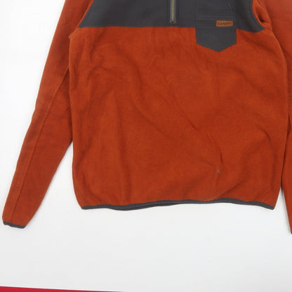 Gandys Men’s Orange Black XS 1/2 Zip Fleece Pullover Outdoor Sweatshirt