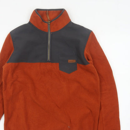 Gandys Men’s Orange Black XS 1/2 Zip Fleece Pullover Outdoor Sweatshirt