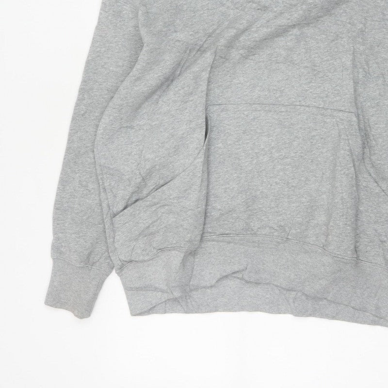 Nike Men's Grey Small Swoosh Pullover Hoodie Sports Logo