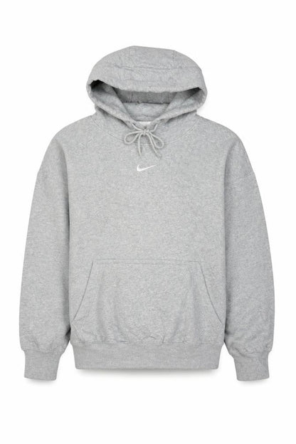 Nike Men's Grey Small Swoosh Pullover Hoodie Sports Logo