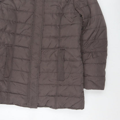 Maine New England Women’s Brown UK 14 Hooded Quilted Puffer Jacket